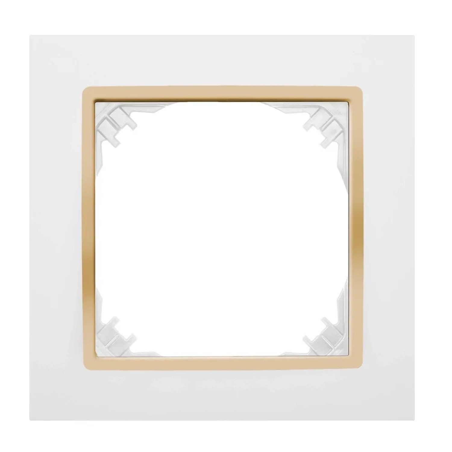 Elektro-Plast Ramka Santra 1-krotna biała + złote wykończenie