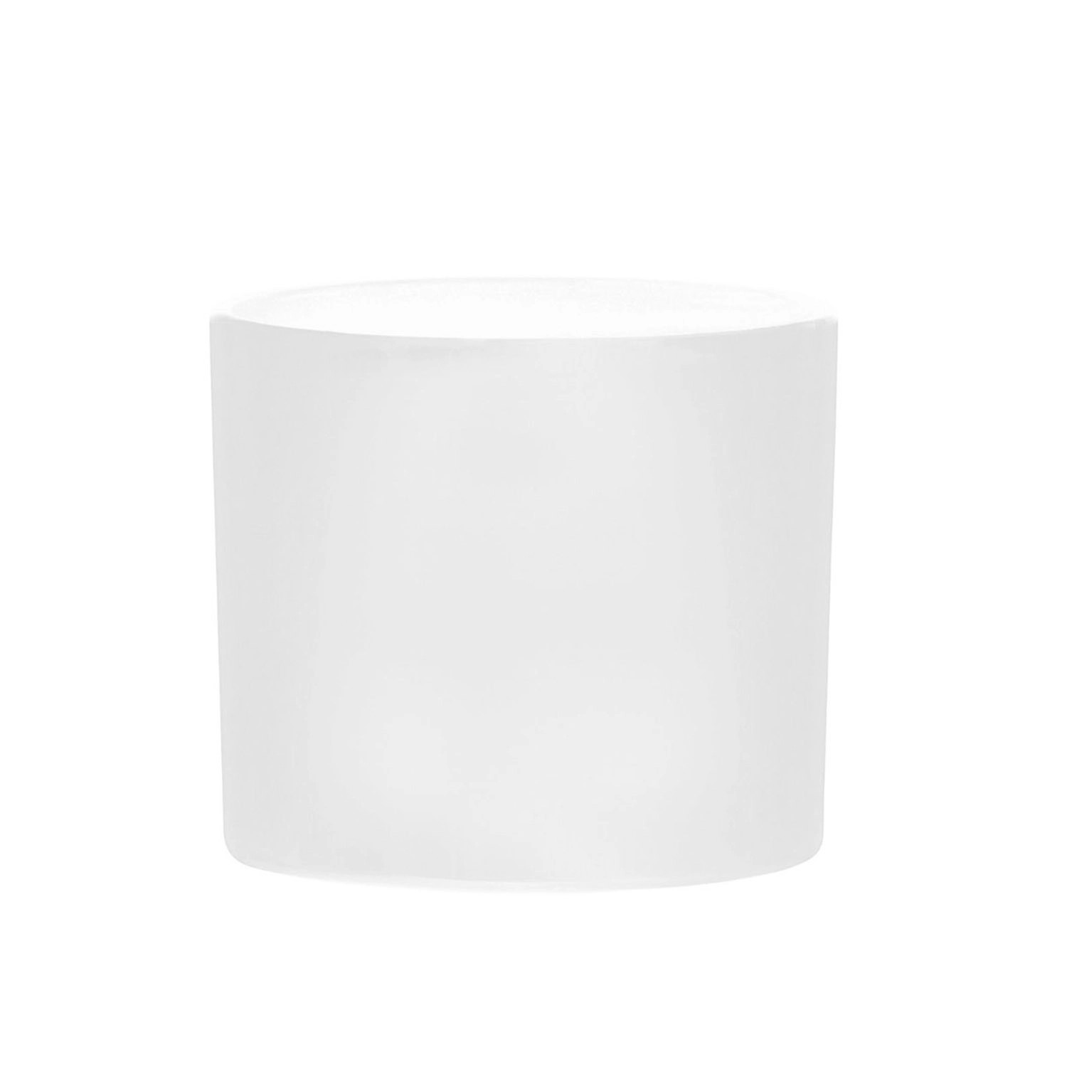 Doniczka z podstawką Walec biały mat - 18 cm