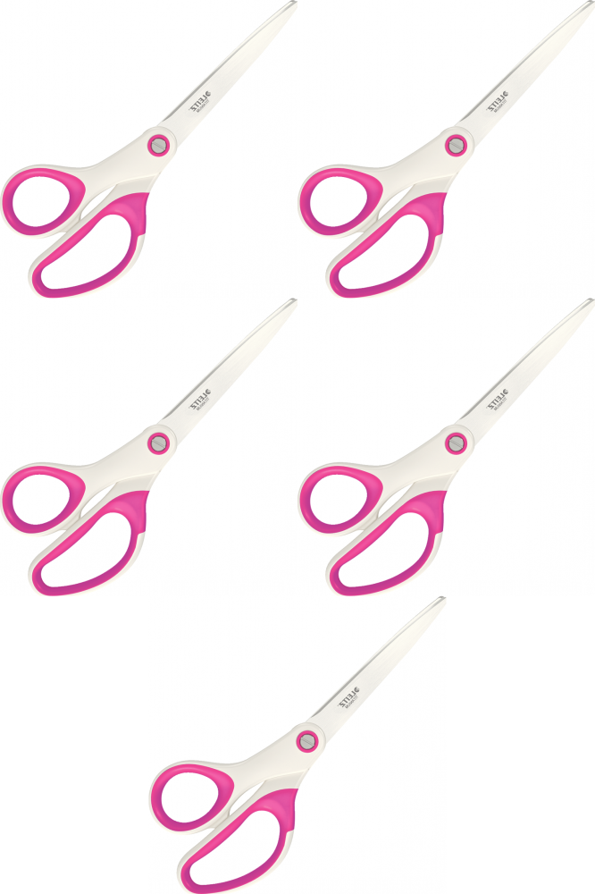 5x Nożyczki tytanowe Leitz, 20.5cm, biało-różowy