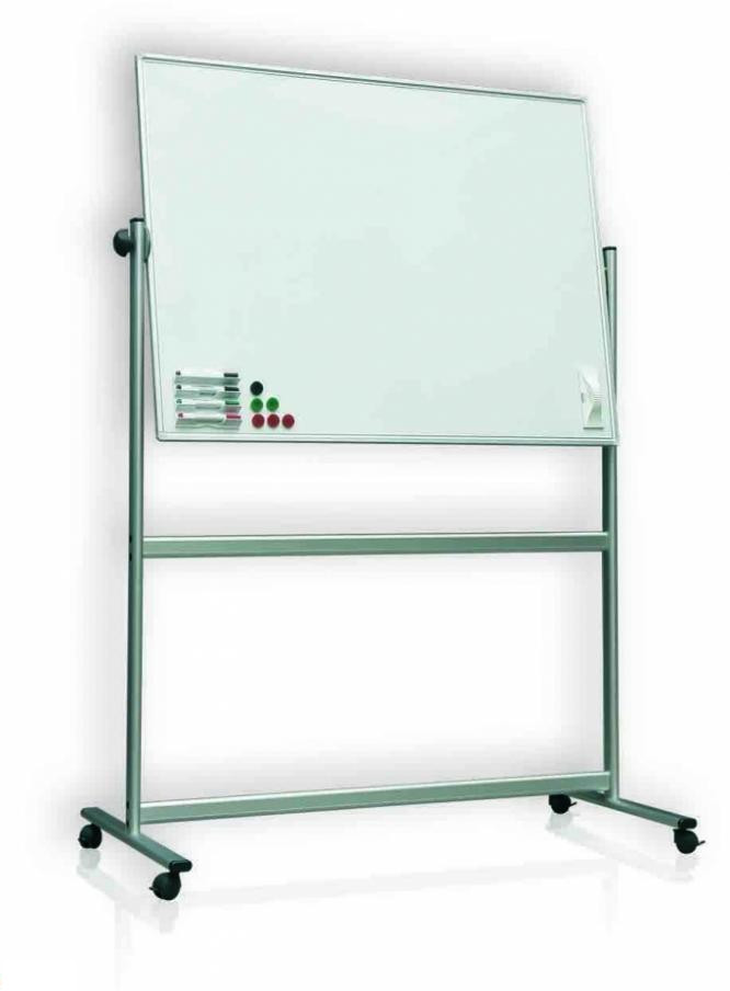 Tablica suchościeralna magnetyczna Ofix Premium, na kółkach, w ramie aluminiowej, lakierowana,120x180cm, biały