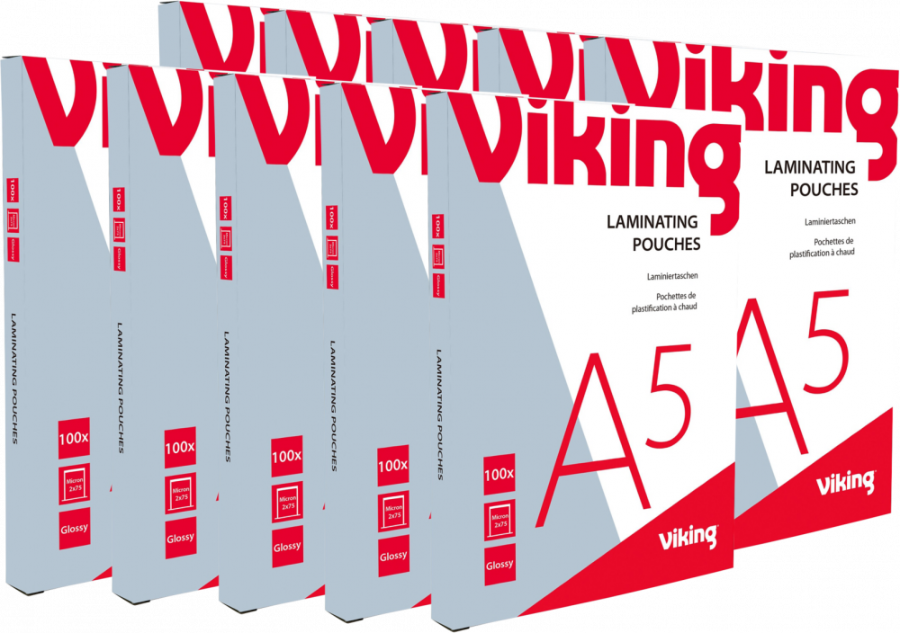 10x Folia do laminowania Viking, 154x216mm, A5, 2x75 μm, 100 sztuk