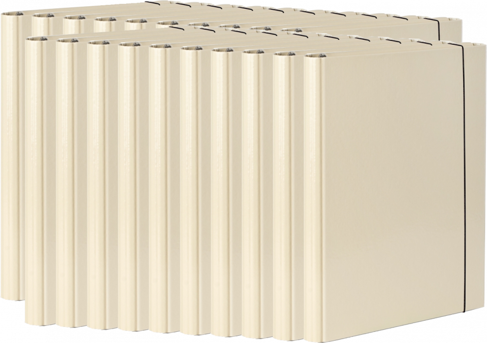 20x Teczka skrzydłowa z gumką VauPe, A4, 40mm, waniliowy