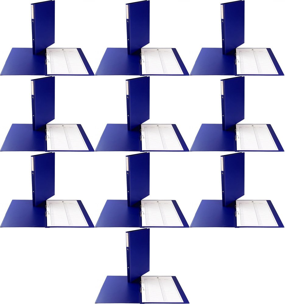 10x Teczka Biurfol, do akt osobowych, A4, 20mm, 2 ringi, granatowy