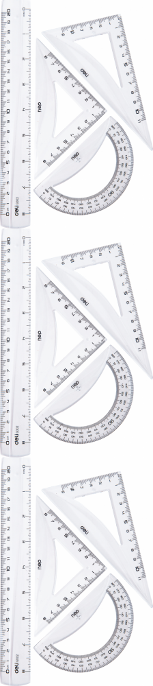 3x Zestaw geometryczny Deli, 4 elementy, transparentny