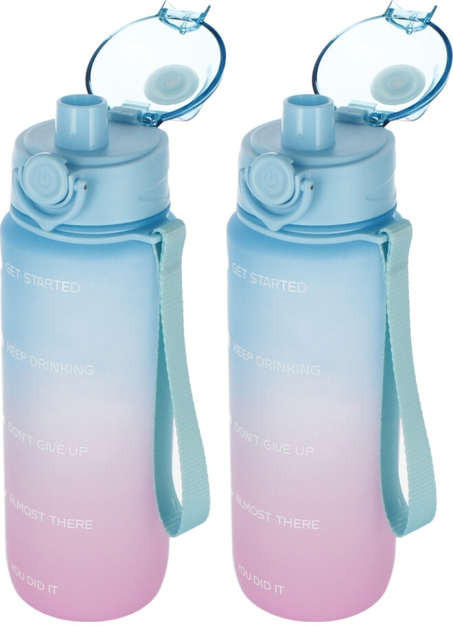 2x Bidon na wodę Starpak, 750ml, niebiesko-różowy