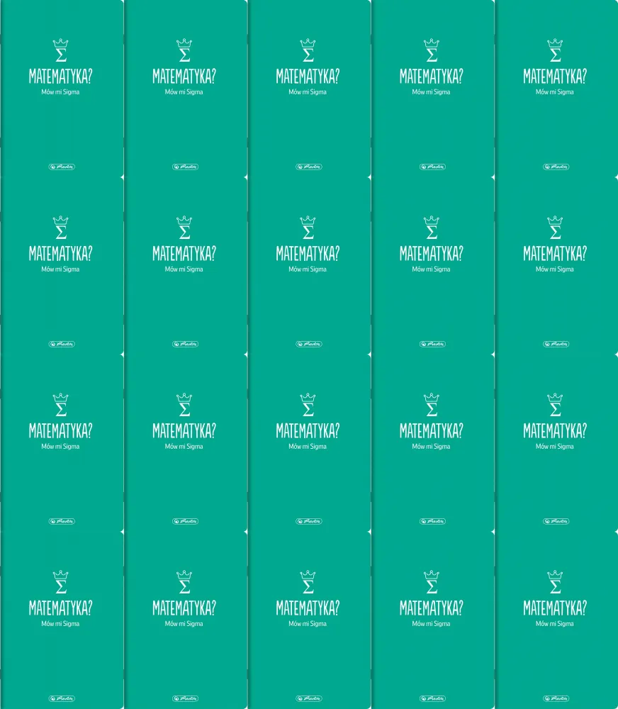 20x Zeszyt przedmiotowy w kratkę Herlitz Matematyka, A5, miękka oprawa, 60 kartek, zielony