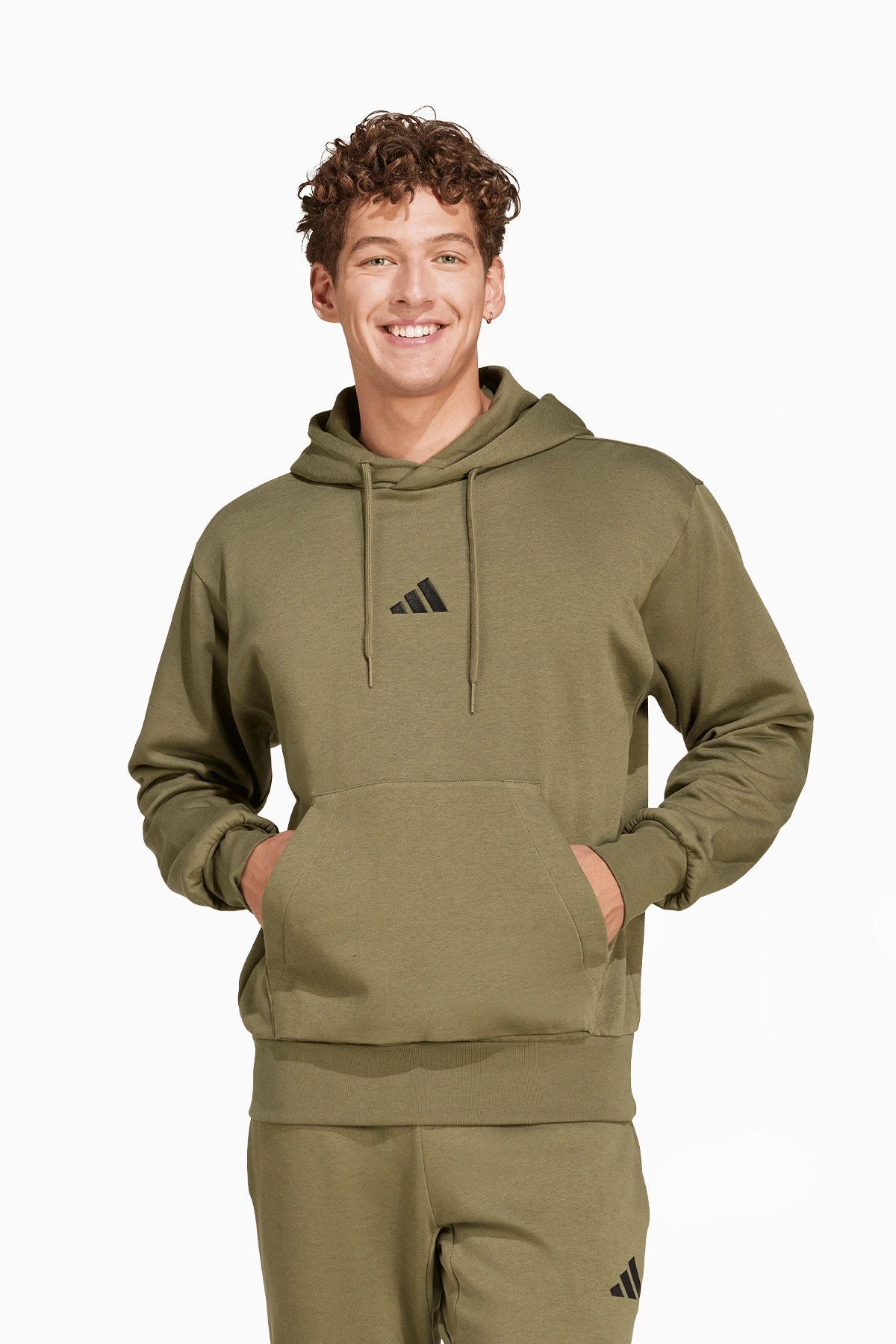 Bluza z kapturem adidas Essentials Feelcozy Fleece - Zielony