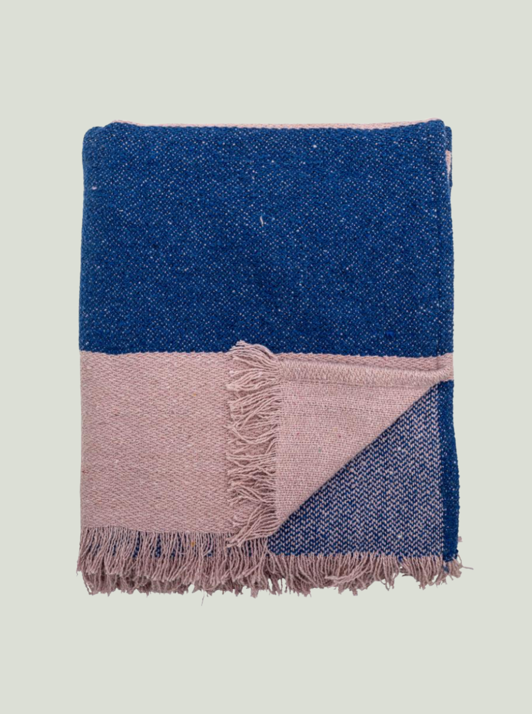 Narzuta Cadeo, blue, bawełna z recyklingu Bloomingville