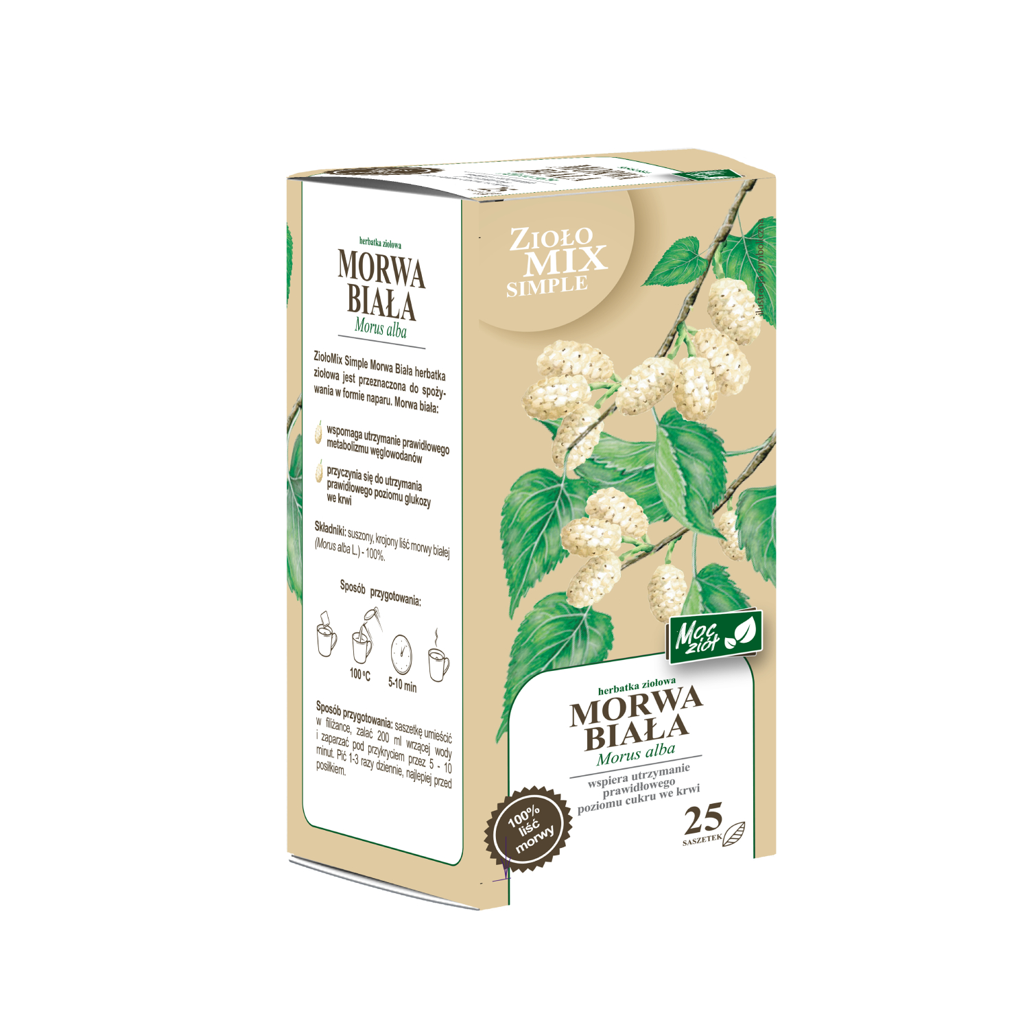 Zdrowe korzyści ziołomix simple morwa - herbata ziołowa, 25 saszetek