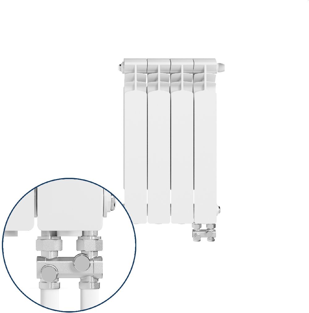 KFA Armatura G500F/D/4 grzejnik pokojowy 57,2x32,2 cm podłączenie dolne biały 789-042-44