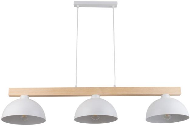 TK Lighting Oslo lampa wisząca 3x15W biała/jasne drewno 4712