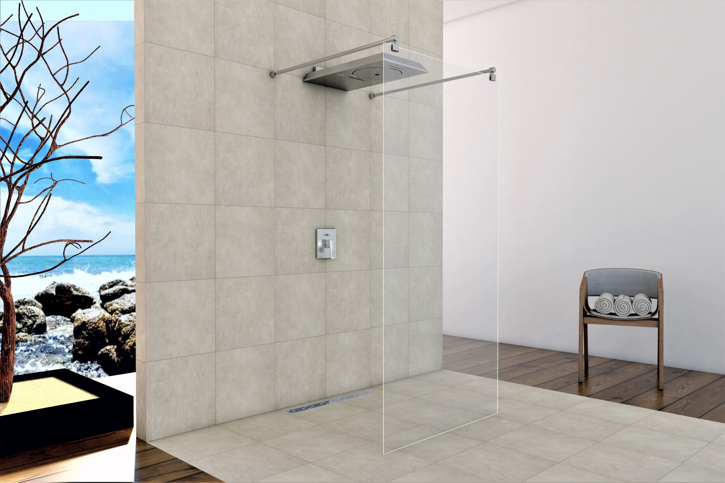 Sea-Horse Easy In ścianka prysznicowa Walk-In 100 cm chrom/szkło przezroczyste BKP252T10