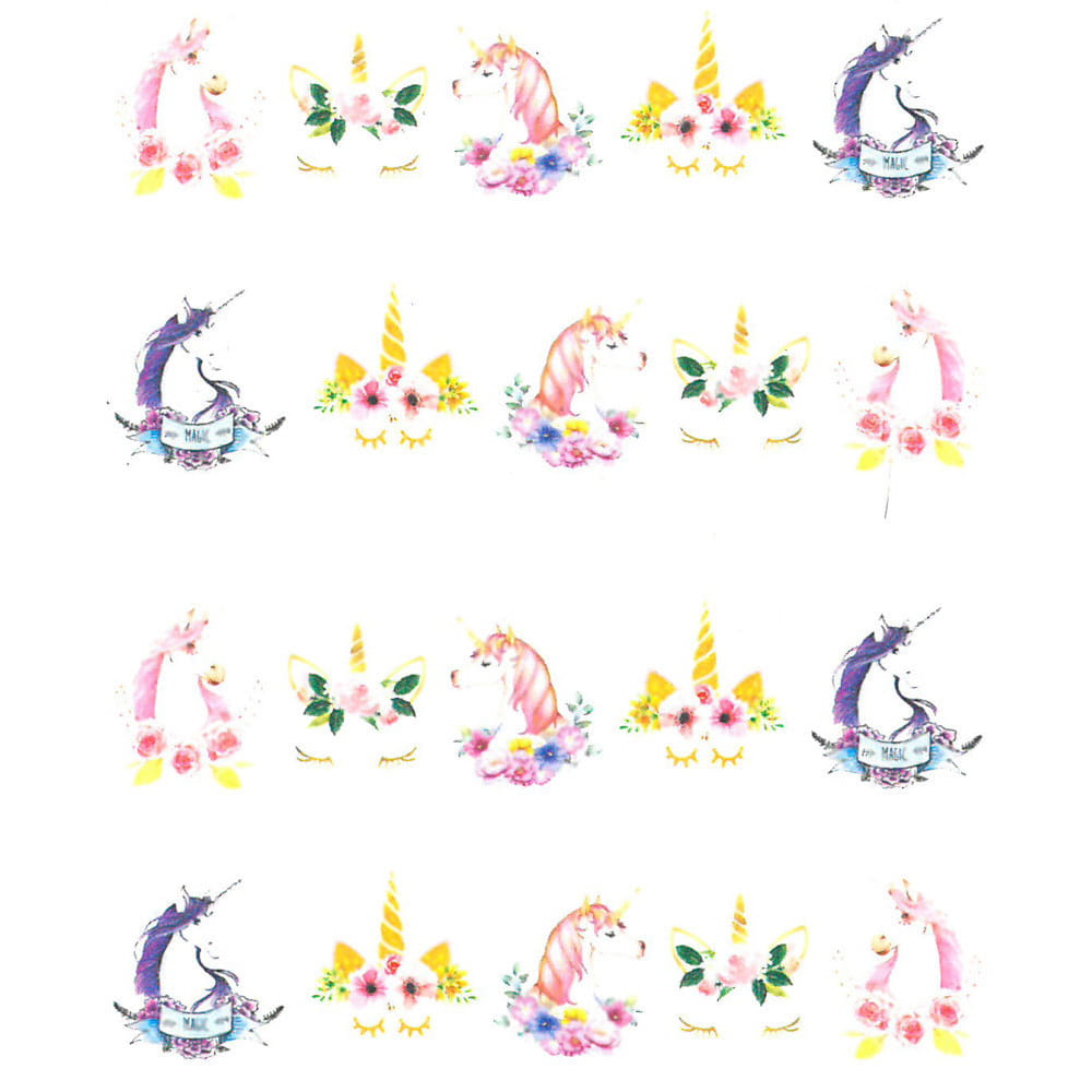 Naklejki wodne do paznokci unicorn STZ-617