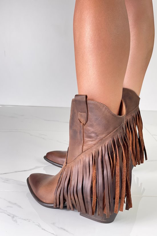 Botki damskie 0039/5 Czekolada lico