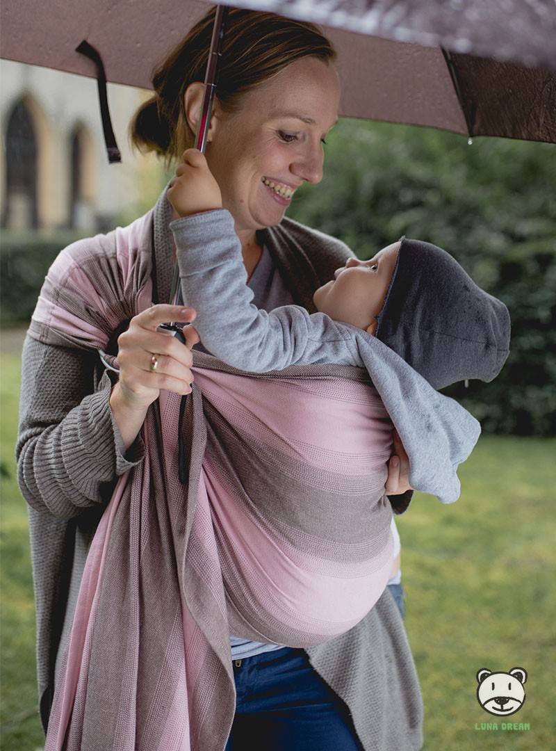 Chusta do noszenia dzieci AUTUMN OMBRE RING (paski) - 100% Bawełna, chusta kółkowa, rozmiar: 2,1 m, splot skośno-krzyżowy