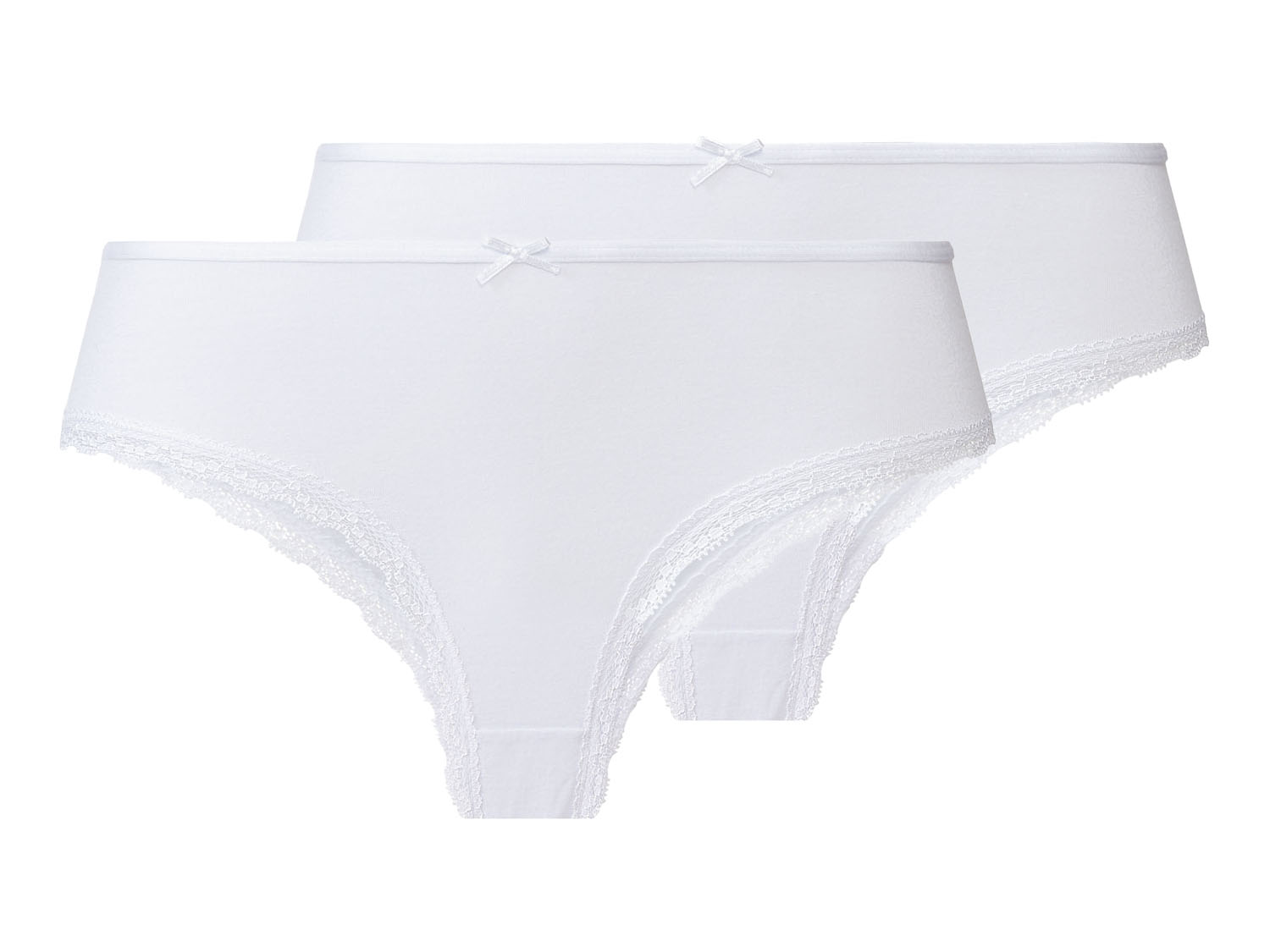 esmara Hipstery damskie z koronką, 2 pary Biały, M40/42