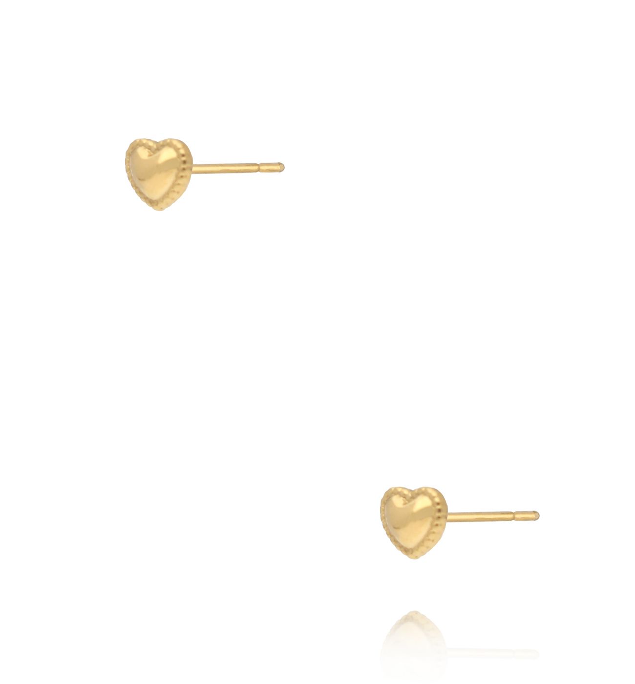 Kolczyki wkrętki serduszka ze stali szlachetnej w złotym wykończeniu KSY0611