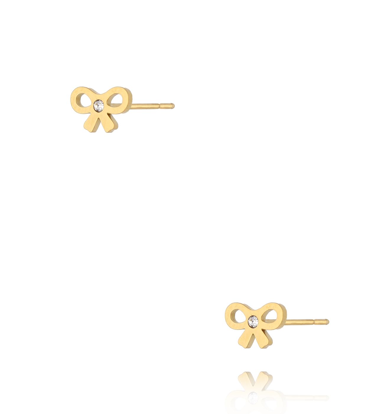 Kolczyki z kokardkami złote - By Dziubeka