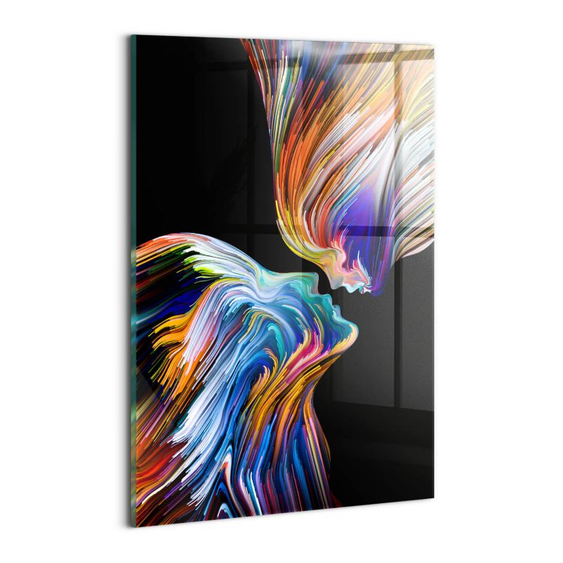 Obraz Szklany Wallfluent 30x20 cm Abstrakcja kolorowe ludzkie twarze 1 szt.