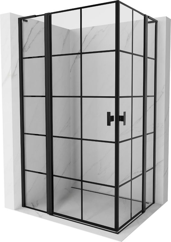 Kabina prysznicowa Mexen Mist L czarna kratka 120x100 cm 1 szt.