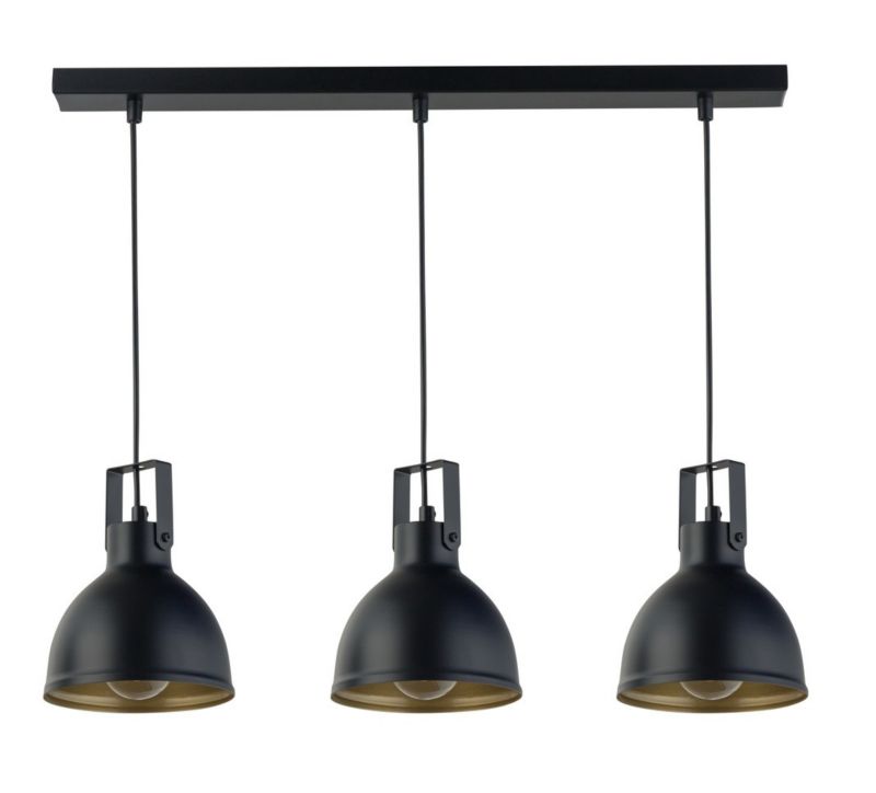 Lampa wisząca Sigma Lighting Mars 6187 czarno-złota dekoracyjna 3xE27 x 1 szt.