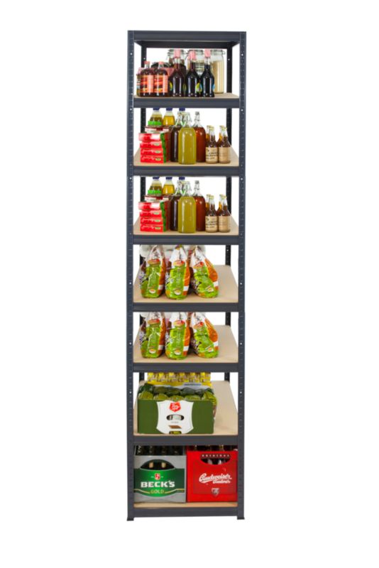 Regał metalowy MODO24 magazynowy grafit premium helios 270x60x60cm 8 półek po 175 kg 1 szt.