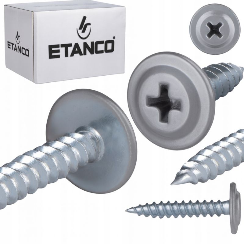 Wkręty Podkładkowe Etanco Do Drewna 4,2X50Mm, Ral 9006 Gm-S 250Szt.