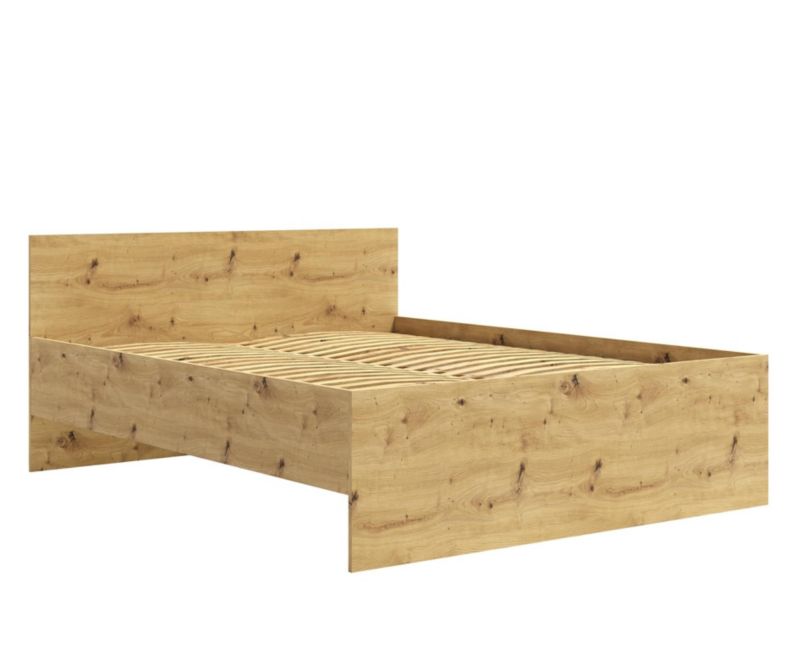 Łóżko Bettso Maxivo nowoczesne z wysokim zagłówkiem i drewnianym stelażem dąb artisan 1szt.