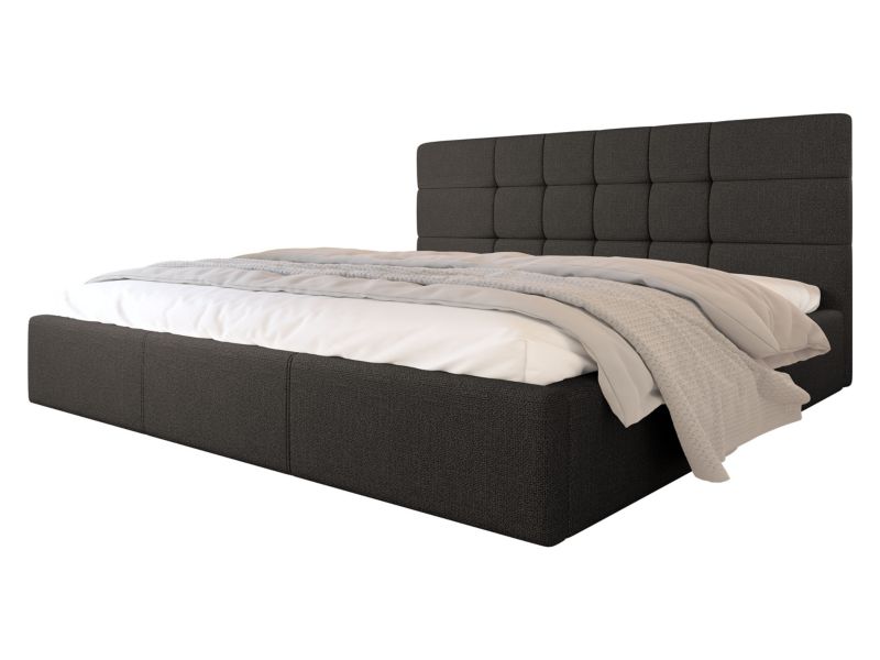 Łóżko tapicerowane MIRJAN 24 Swift stelaż drewniany 200x200 czarny 1 szt.