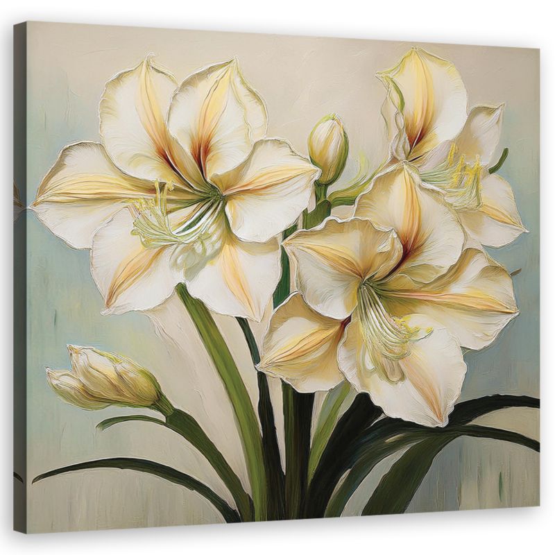 Obraz do salonu sypialni Feeby Kwiaty Lilie Białe 30x30 cm 1szt