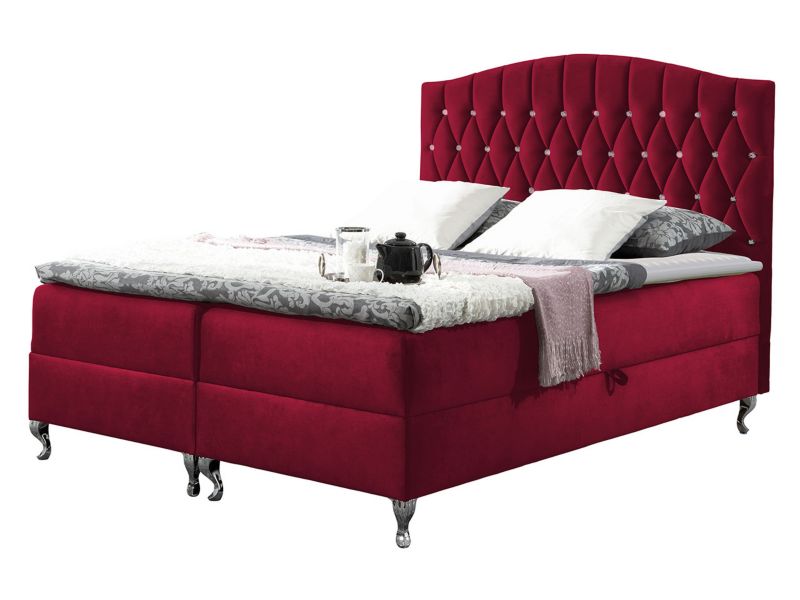 Łóżko kontynentalne MIRJAN 24 Puerto 180x200 wiśniowy 1 szt.