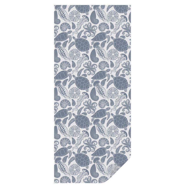 Folia Mrożona Witraż Tulup 50x116 cm Naklejka Maskująca Szybę Morska fauna na powtarzalnym wzorze 1 rol.