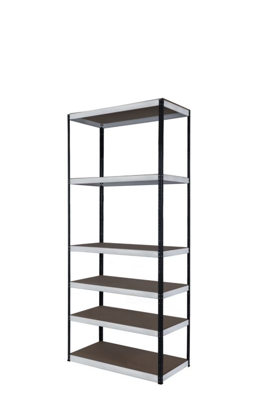 Regał metalowy MODO24 magazynowy stojak grafitowo-biały helios 196x110x35cm 6 półek po 275 kg 1 szt.