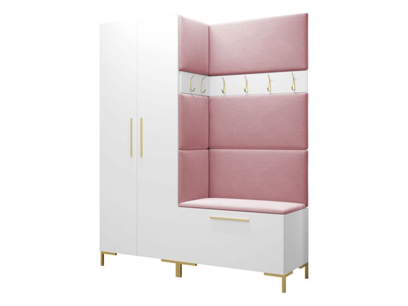 Garderoba MIRJAN 24 Zilion I biały + różowy 1 kpl.