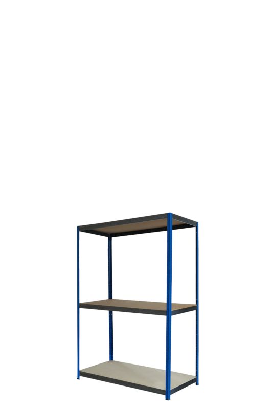 Regał metalowy MODO24 magazynowy warsztatowy niebiesko-grafitowy helios 90x75x50cm 3 półki po 275 kg 1 szt.