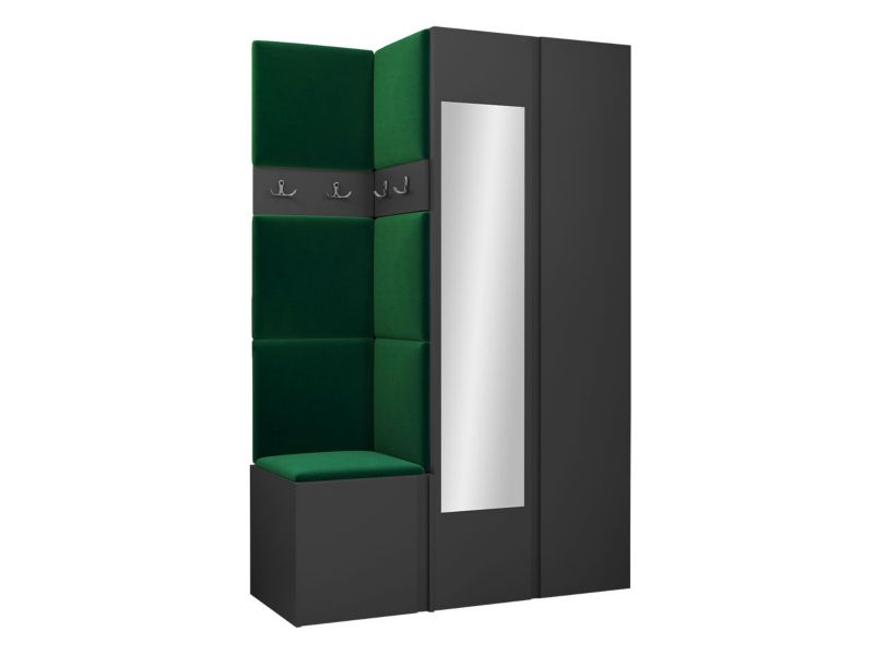 Garderoba MIRJAN 24 Orion XXVI grafit + butelkowa zieleń 1 kpl.
