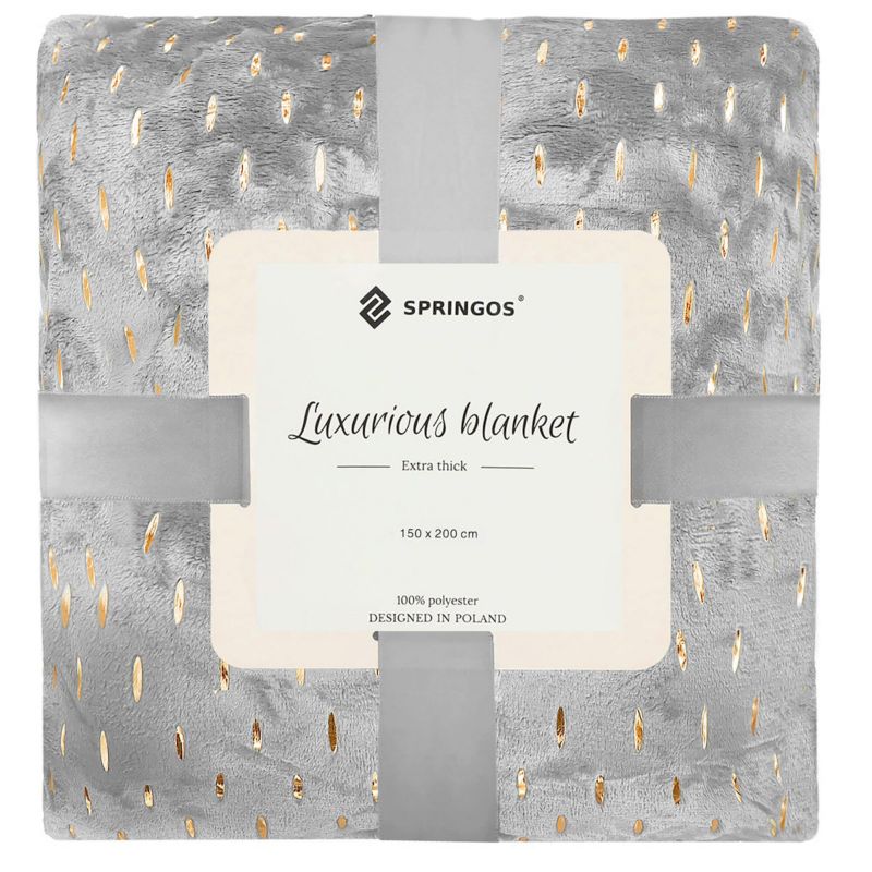 Narzuta na łóżko koc Springos 150x200 cm szary 1 szt.