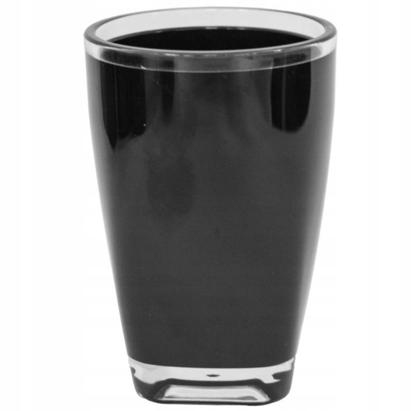 Kubek łazienkowy Rodeno czarny transparentny 1 szt.