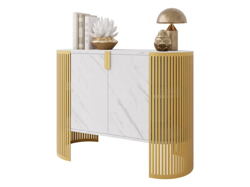 Komoda MIRJAN 24 Fikoli złoty/marmur bianco 1 szt.