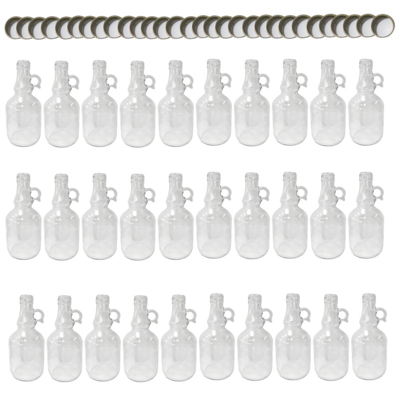 Butelki szklane MODO24 500 ml galon z uchwytem na soki olej i oliwę fi 31 z nakrętkami 30 szt.