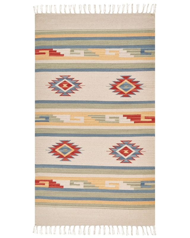 Dywan bawełniany kilim 80 x 150 cm wielokolorowy Aparan 1 szt.