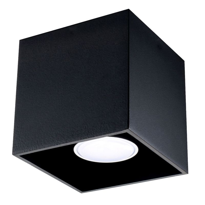 Reflektor spot Sollux Lighting Quad czarny 1 x GU10 x 40W IP20 wym: 10 x 10 cm - 1 szt.