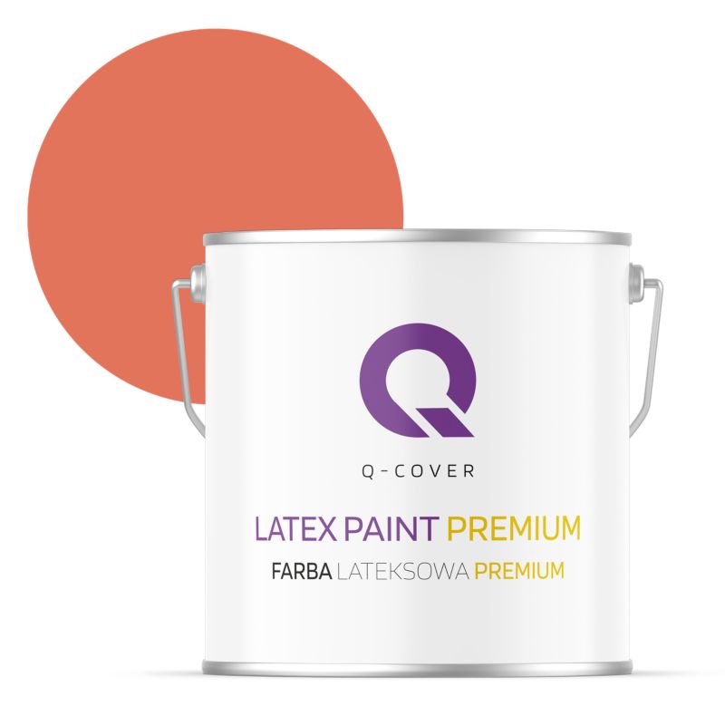 Farba Lateksowa Premium Plamoodporna do Ścian i Sufitów Q-Cover Pąsowy H6029 Głęboki Mat 5L