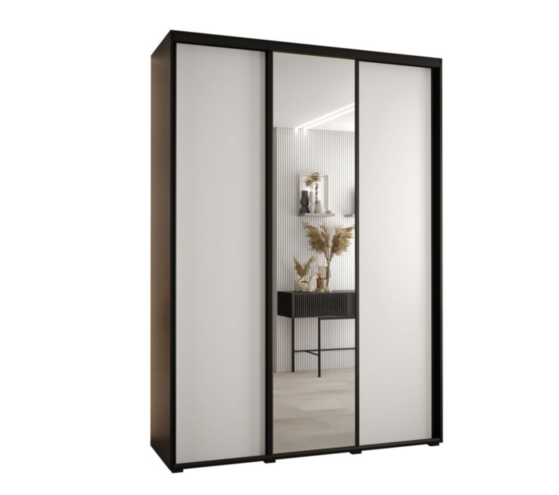 Szafa przesuwna Abiks DAVOS 3 wysoka szer.170cm gł.60cm czarny/biały/czarny 1szt.