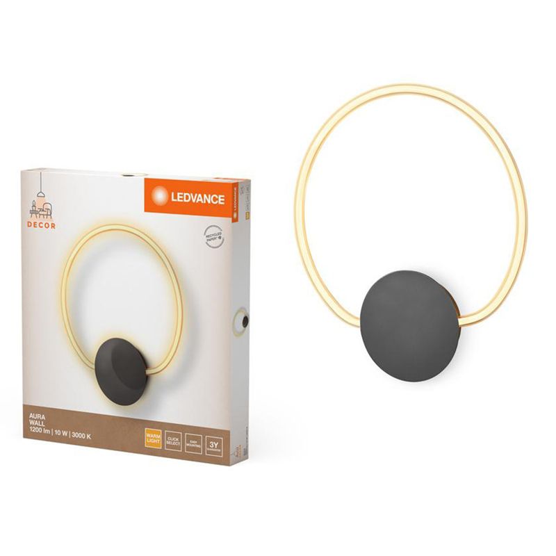 Lampa Ścienna Ledvance Kinkiet Oprawa Natynkowa 10W 800lm CCT Szary Czarny 1 szt.