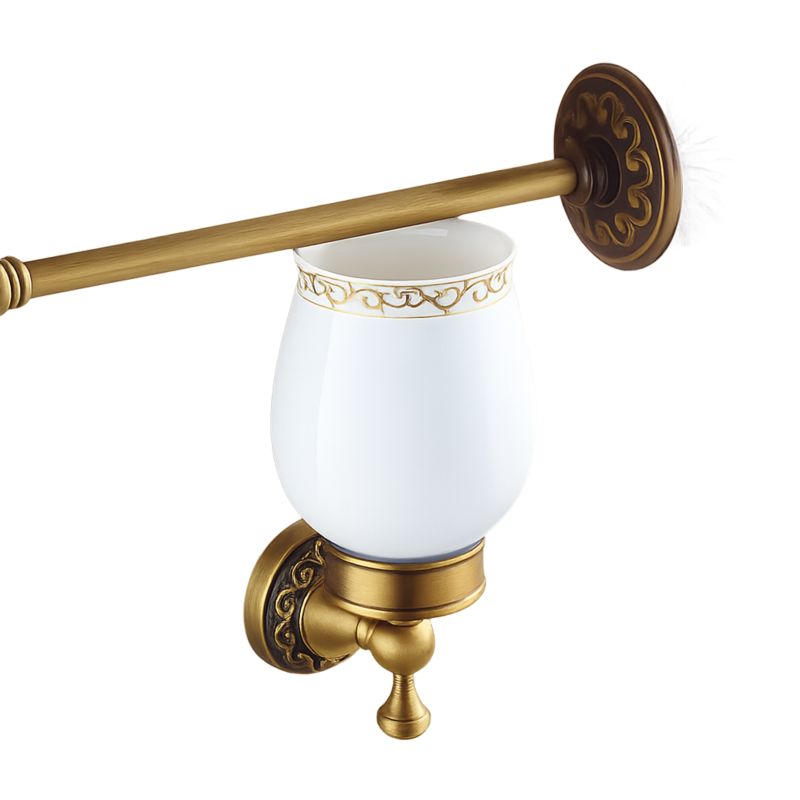 Szczotka toaletowa WC Lauferi NEMAUS mosiężna szczotkowany mosiądz retro 1 szt.