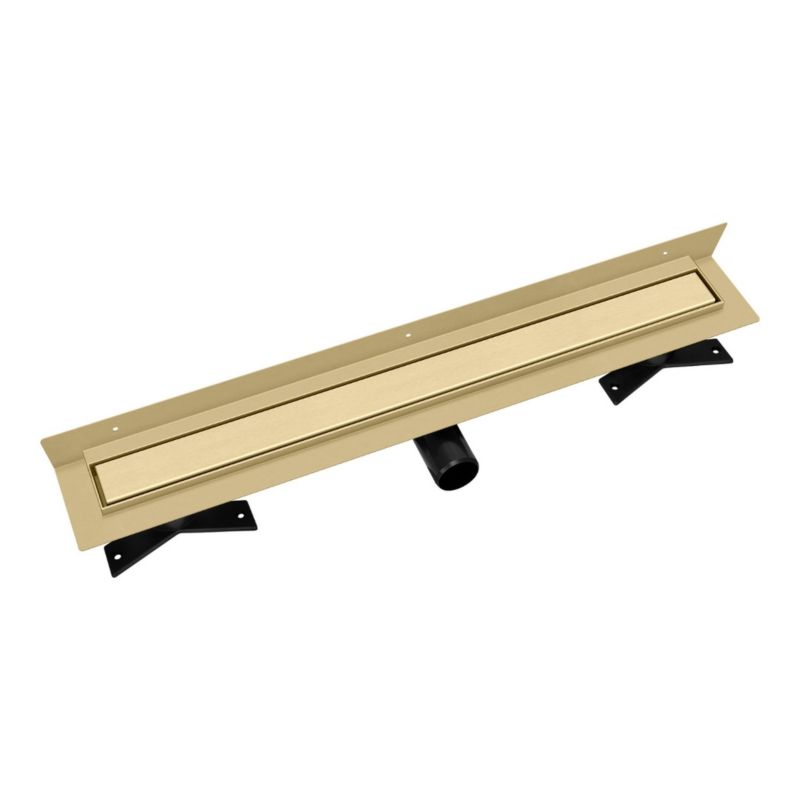 Odpływ liniowy przyścienny Vogi Premium SL X ruszt Duo pod płytkę 80 cm złoty PVD 1 szt.