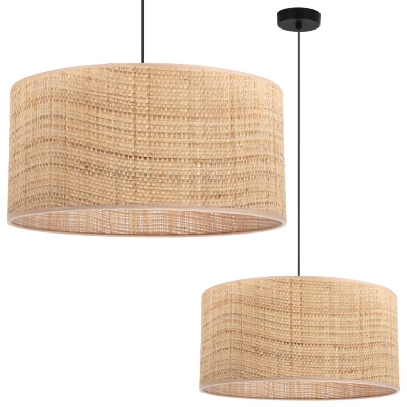 Lampa sufitowa wisząca Light Home LH Rattan 1x E27 60W klosz 45 cm rattan/czarny 1szt.