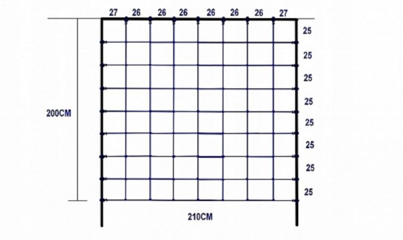 Siatka Allforbaby Do Wspinaczki 200X210Cm S-Hook Niebieska 1 szt