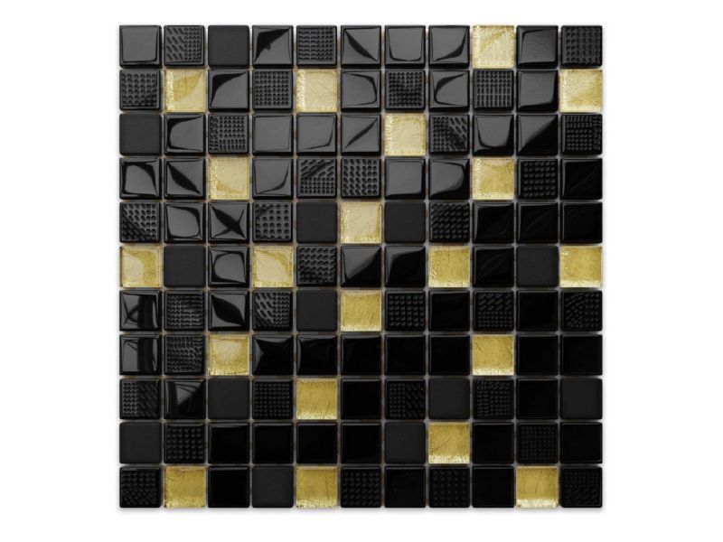Mozaika szklana Ilcom nero goldstar 30x30cm 1 szt.